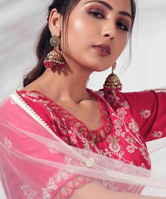 Pink Silk Lehenga 5