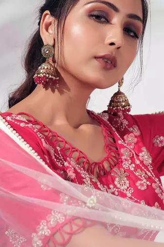 Pink Silk Lehenga