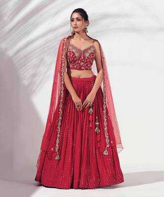 Red Silk Lehenga 1