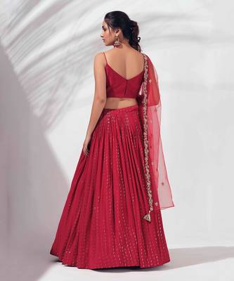 Red Silk Lehenga 2
