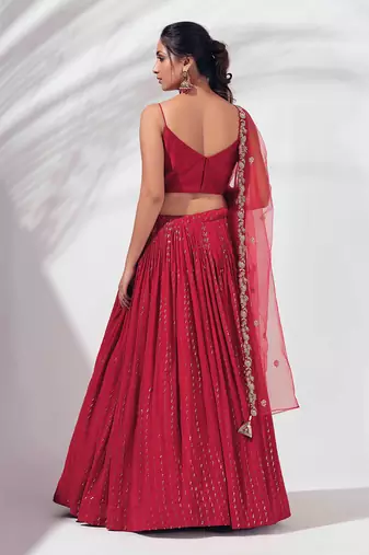 Red Silk Lehenga
