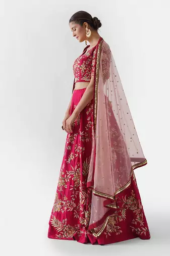 Rich Red Silk Bridal Lehenga