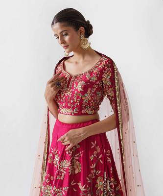 Rich Red Silk Bridal Lehenga 3