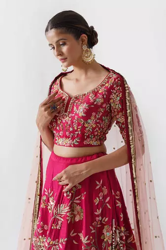 Rich Red Silk Bridal Lehenga