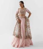 Pink Organza Lehenga