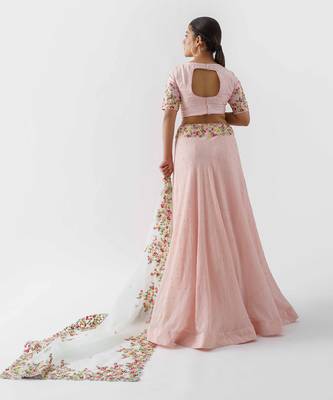 Pink Organza Lehenga 3