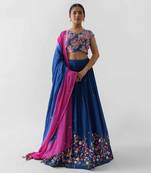 Royal Blue Georgette Crepe Lehenga