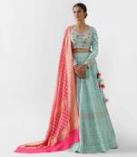 Sea Green Georgette Lehenga