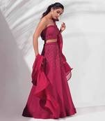 Pink Georgette Crepe Lehenga