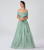 Sea Green Georgette Lehenga