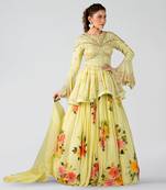 Orange Georgette Crepe Lehenga