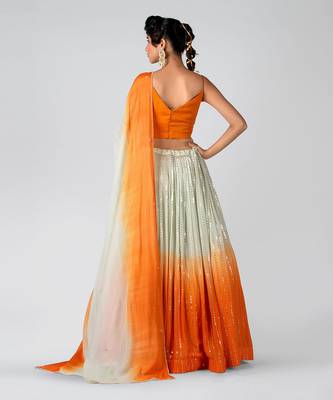 Orange Georgette Lehenga 2