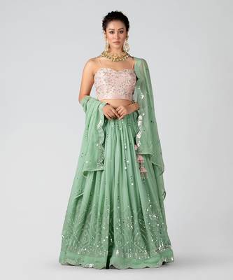 Light Pink Georgette Lehenga 1