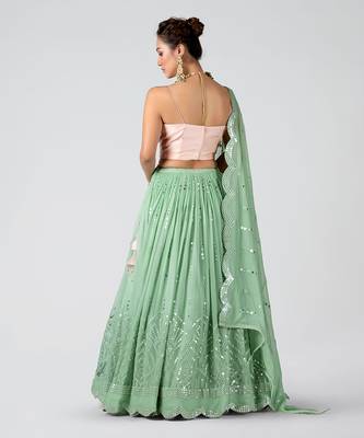 Light Pink Georgette Lehenga 2