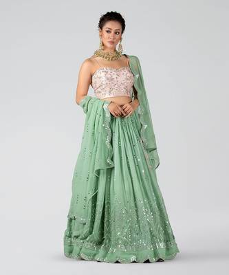Light Pink Georgette Lehenga 3