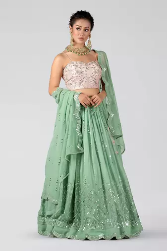 Light Pink Georgette Lehenga
