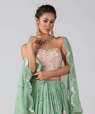 Light Pink Georgette Lehenga 4