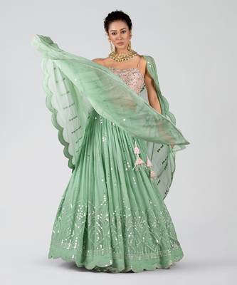 Light Pink Georgette Lehenga 5