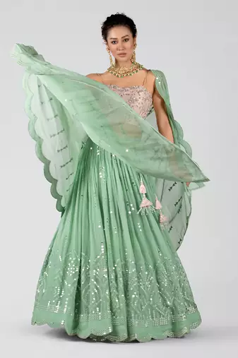 Light Pink Georgette Lehenga