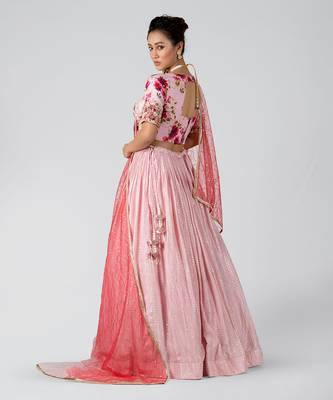 Pink Georgette Lehenga 2