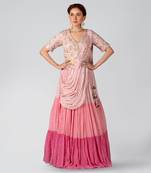 Pink Georgette Crepe Lehenga