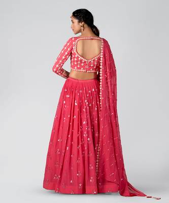 Pink Georgette Lehenga 2