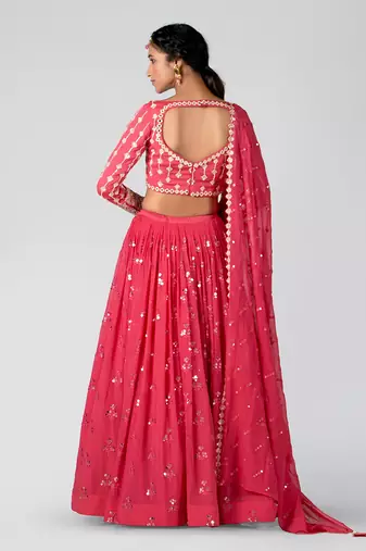 Pink Georgette Lehenga