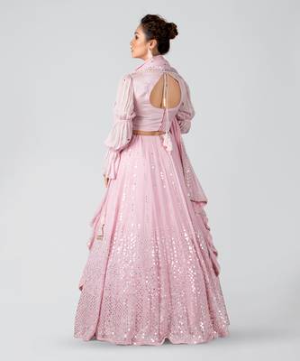 Pink Georgette Lehenga 2