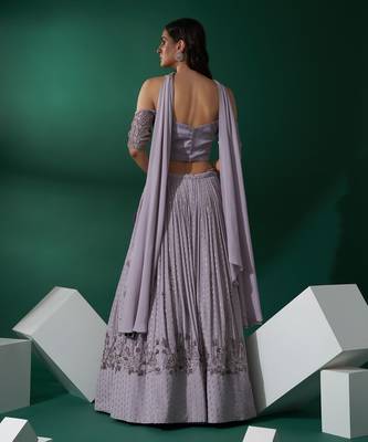 Lilac Satin Silk Lehenga 3