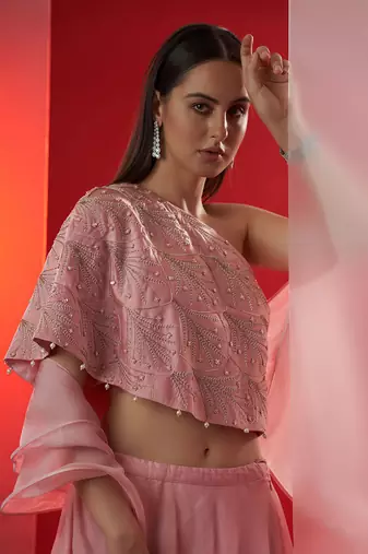 Pink Satin Silk Lehenga