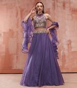 Lavender Organza Lehenga