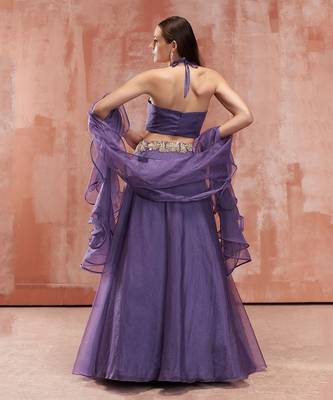 Lavender Organza Lehenga 2