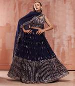 Burgandy Georgette Lehenga