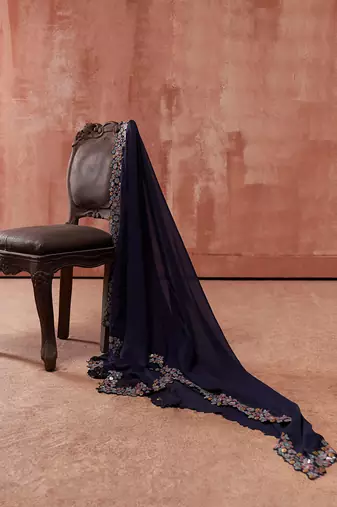 Burgandy Georgette Lehenga