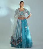 Blue Georgette Lehenga
