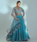 Blue Georgette Lehenga