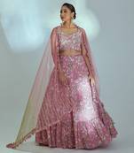Pink Georgette Lehenga