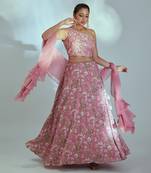 Pink Georgette Lehenga