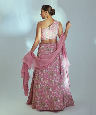 Pink Georgette Lehenga 2