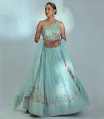 Sea Green Georgette Lehenga