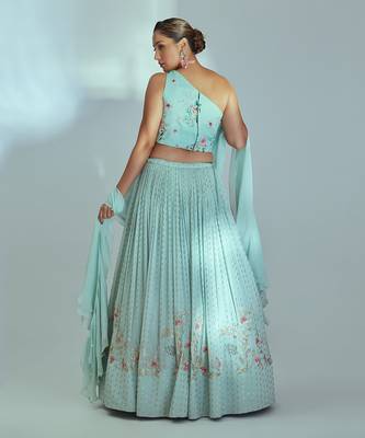 Sea Green Georgette Lehenga 2