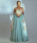 Sea Green Georgette Lehenga