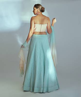 Sea Green Georgette Lehenga 2