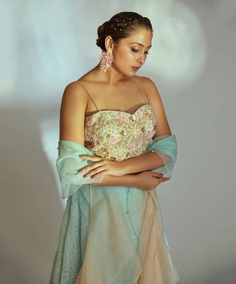 Sea Green Georgette Lehenga 4