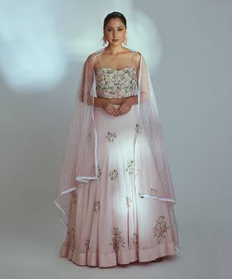 Pink Georgette Lehenga 1