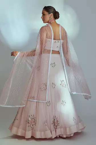 Pink Georgette Lehenga