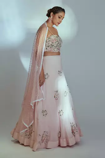 Pink Georgette Lehenga