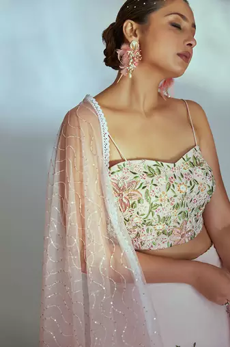 Pink Georgette Lehenga