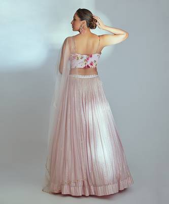 Pink Georgette Lehenga 2