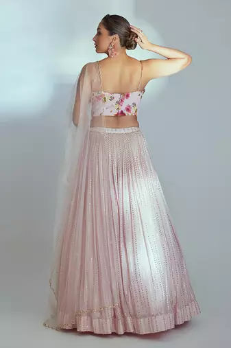 Pink Georgette Lehenga